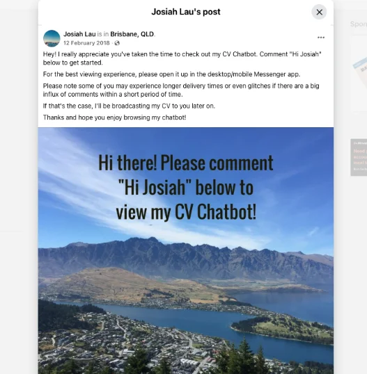 CV Chatbot screenshot